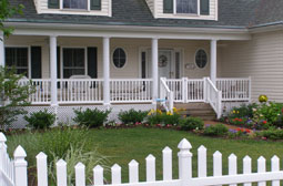 porch posts and railings at Leisure World