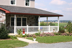 porch posts and railings at Leisure World