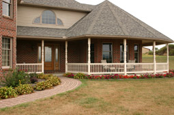 porch posts and railings at Leisure World